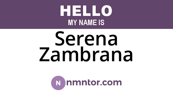Serena Zambrana