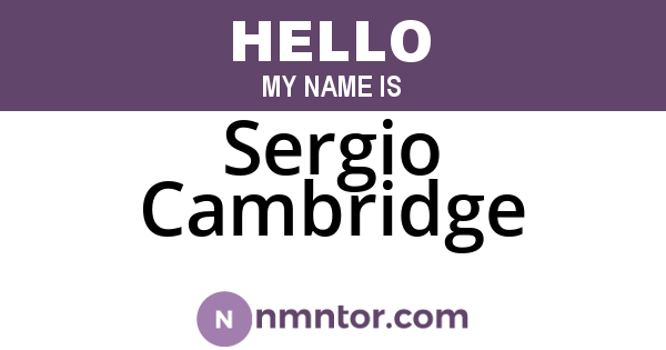 Sergio Cambridge