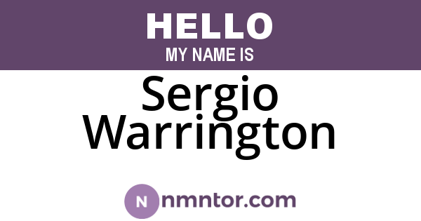 Sergio Warrington