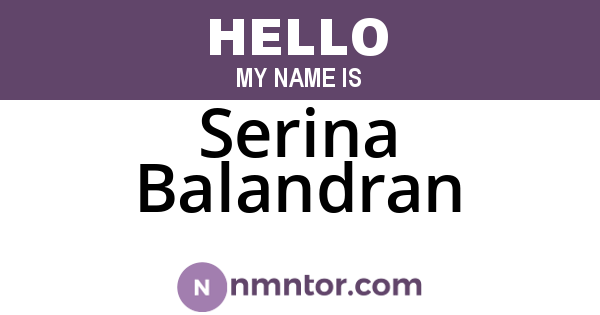 Serina Balandran