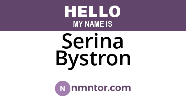Serina Bystron