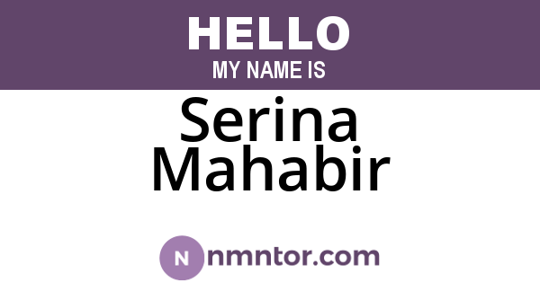 Serina Mahabir