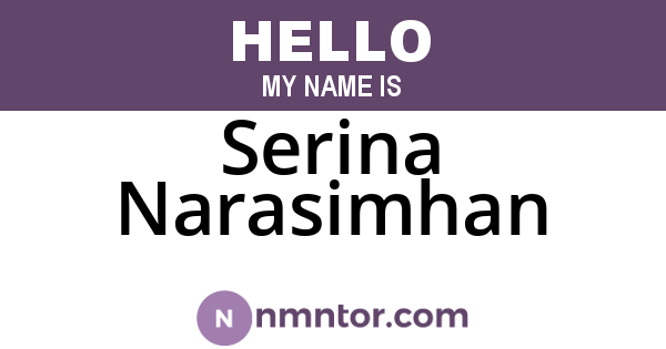 Serina Narasimhan