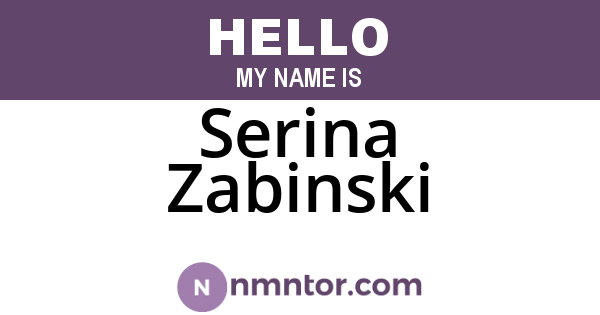 Serina Zabinski