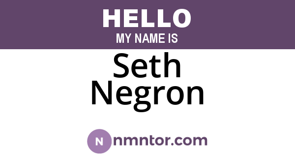 Seth Negron