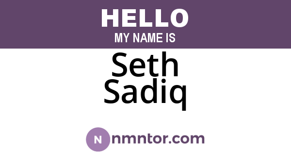Seth Sadiq
