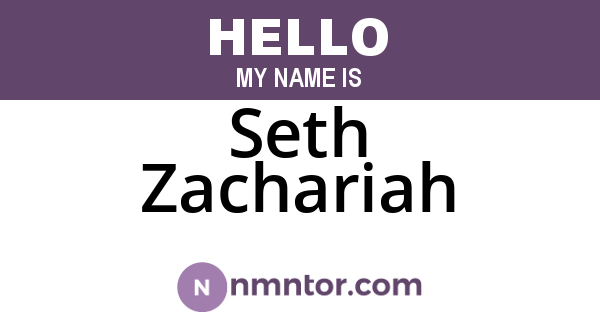 Seth Zachariah