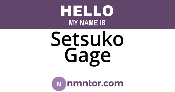 Setsuko Gage
