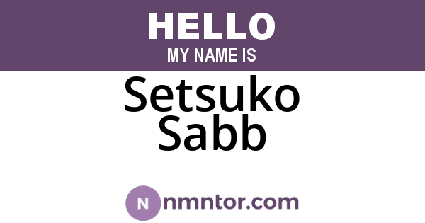 Setsuko Sabb