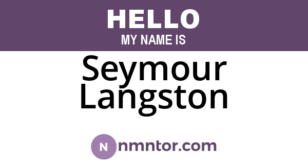 Seymour Langston
