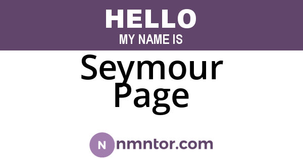 Seymour Page