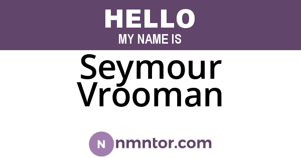 Seymour Vrooman