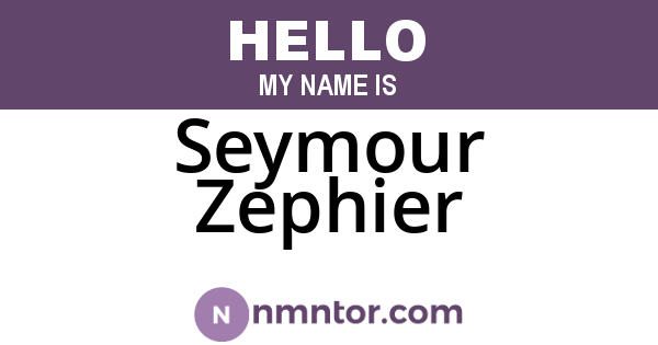 Seymour Zephier
