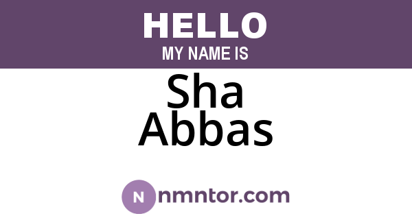 Sha Abbas