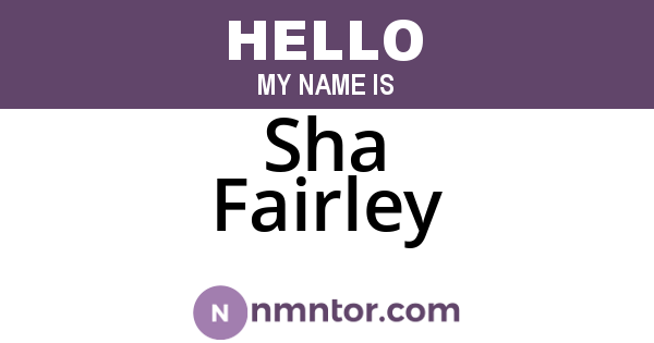 Sha Fairley