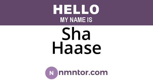 Sha Haase
