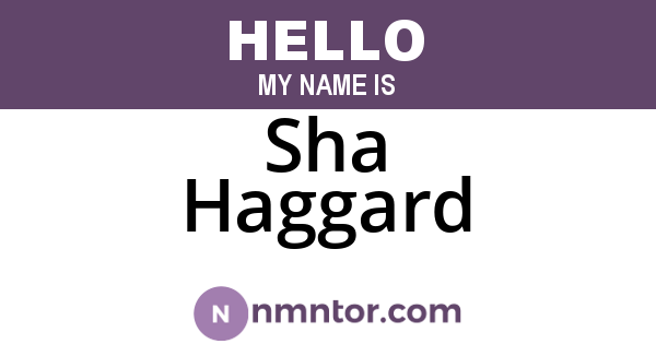 Sha Haggard