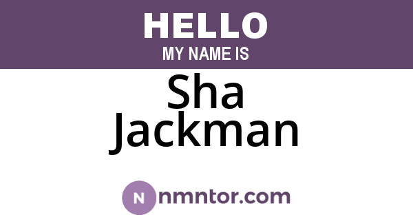 Sha Jackman