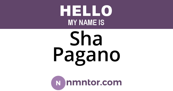 Sha Pagano
