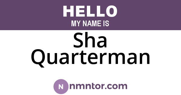 Sha Quarterman