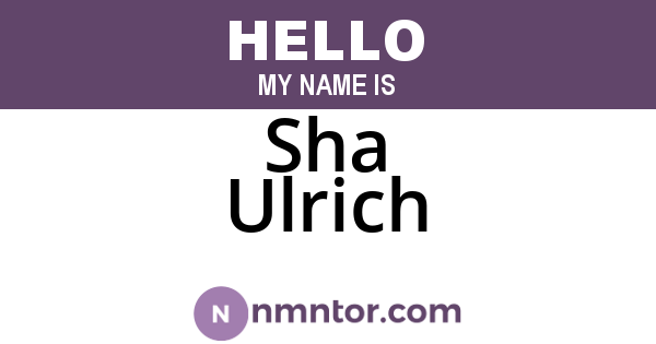 Sha Ulrich