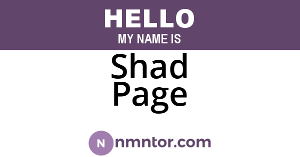 Shad Page