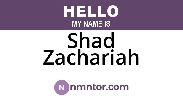 Shad Zachariah