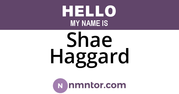 Shae Haggard