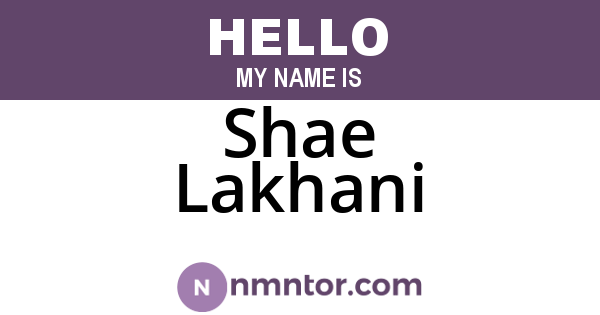 Shae Lakhani