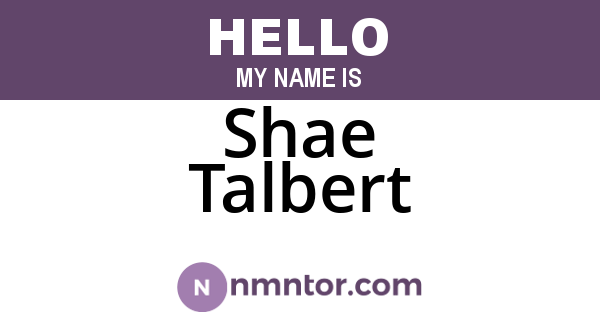 Shae Talbert
