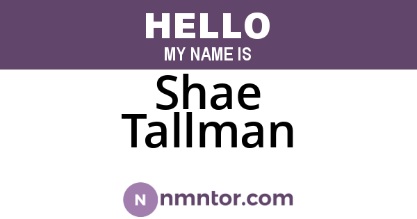 Shae Tallman