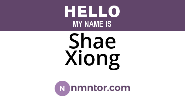 Shae Xiong
