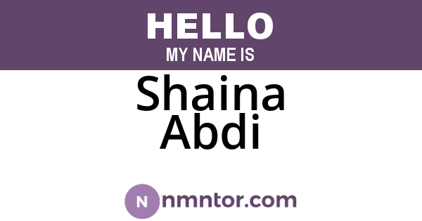 Shaina Abdi