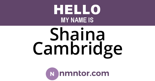 Shaina Cambridge