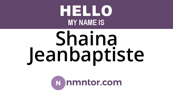Shaina Jeanbaptiste