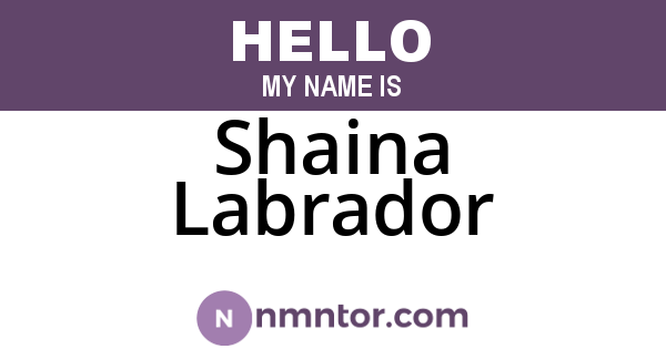 Shaina Labrador