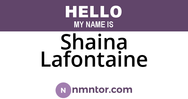 Shaina Lafontaine