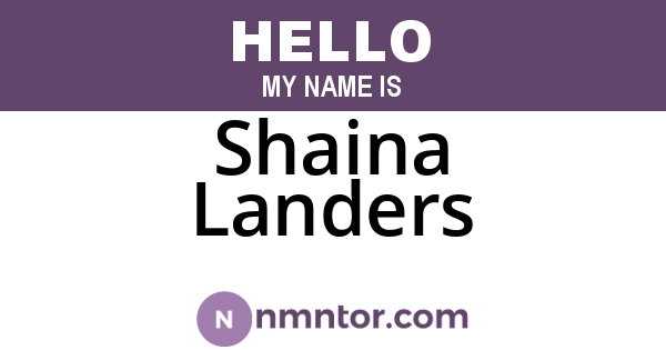 Shaina Landers
