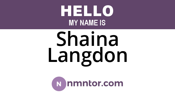 Shaina Langdon
