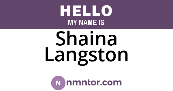Shaina Langston