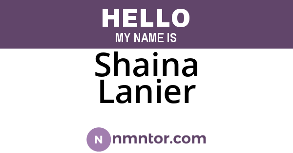 Shaina Lanier