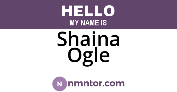 Shaina Ogle