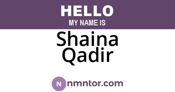 Shaina Qadir