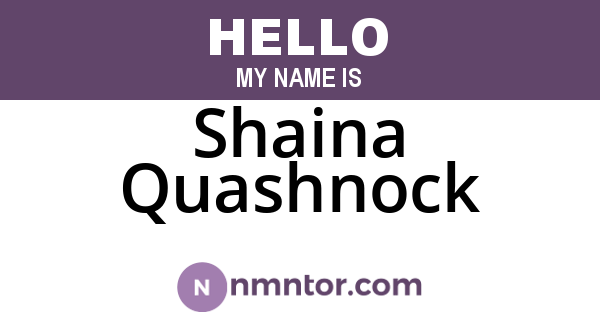 Shaina Quashnock