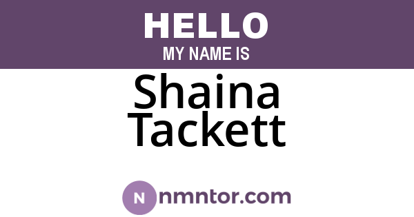Shaina Tackett