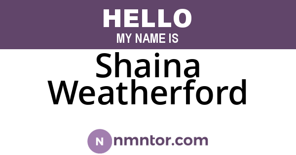 Shaina Weatherford