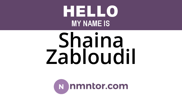 Shaina Zabloudil