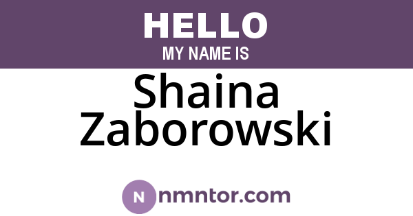 Shaina Zaborowski