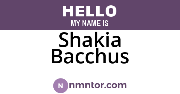 Shakia Bacchus