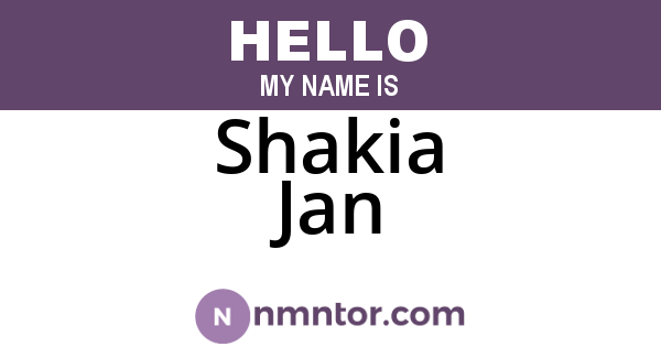 Shakia Jan